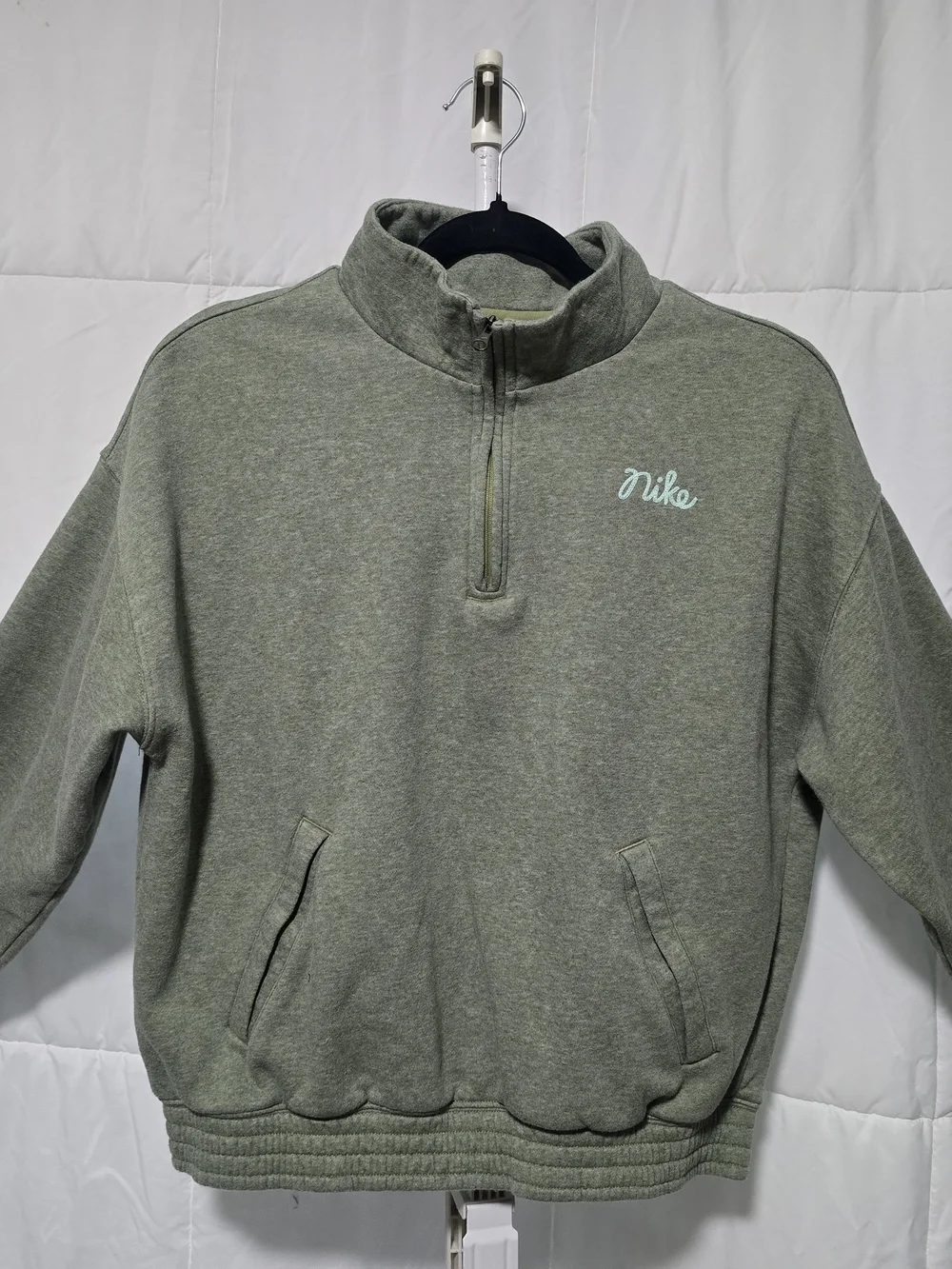 Nike Men's Olive Green Half-Zip Pullover